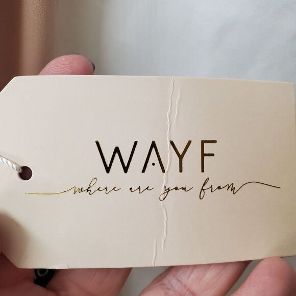 NWT WAYF Champagne V Neck Wynona Tie Waist Gown Size Medium - Picture 10 of 13